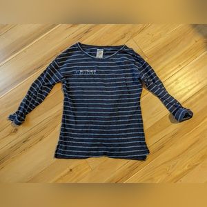 Patagonia long sleeve shirt blue & white striped women's M